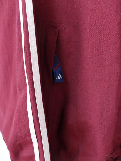 Vintage 80er 90er ADIDAS Jacke Windbreaker Überziehjacke dunkelrot D6 M