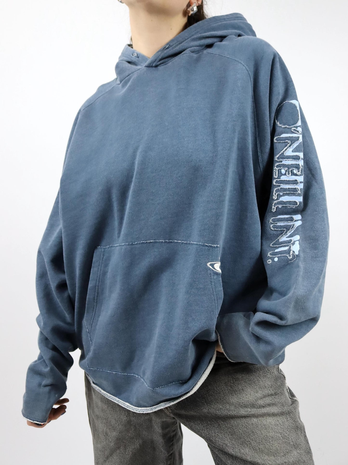 Vintage 80er 90er ONEILL Hoodie Pullover blau used look XL