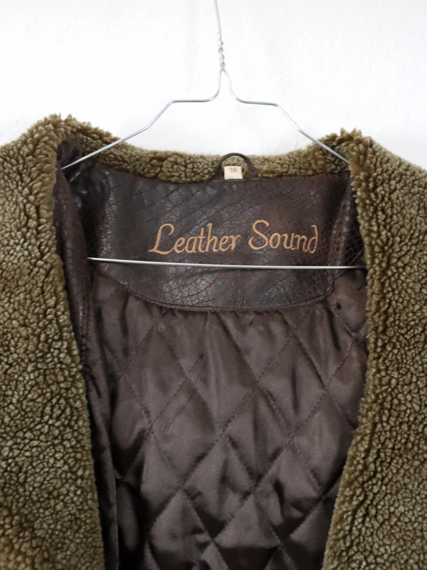 Vintage 80er 90er LEATHER SOUND Lederjacke Jacke leicht gefüttert Kapuze 36
