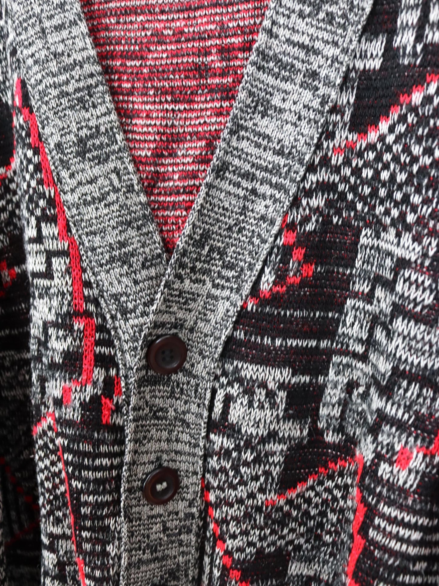 Vintage 80er 90er C&A Cardigan Strickjacke crazy pattern M