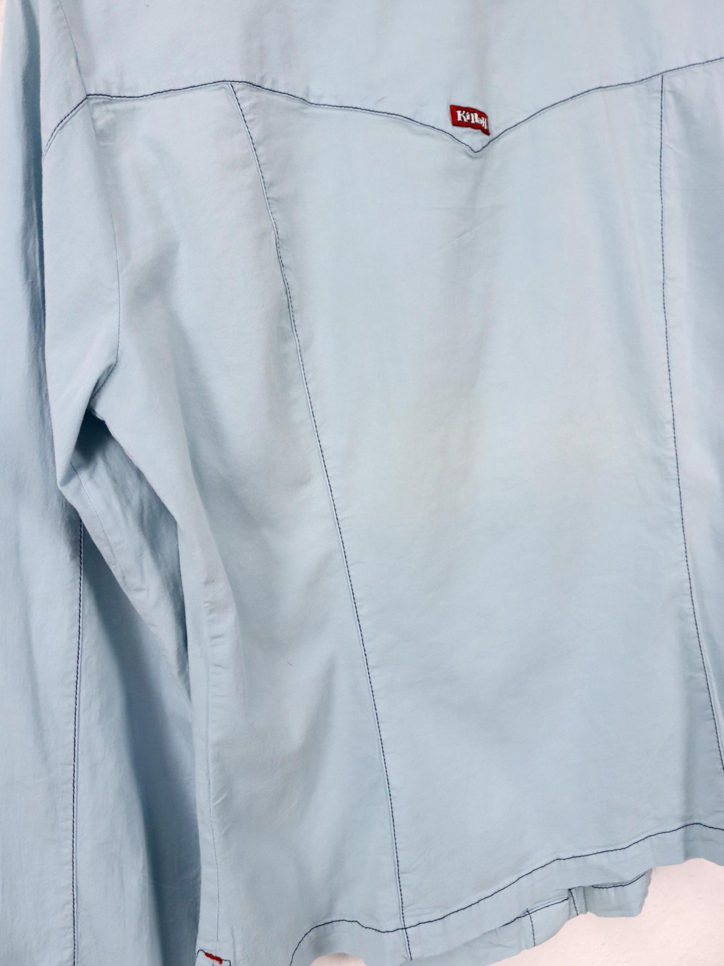 Vintage 90er 00er Y2k KILLAH Bluse langarm hellblau L