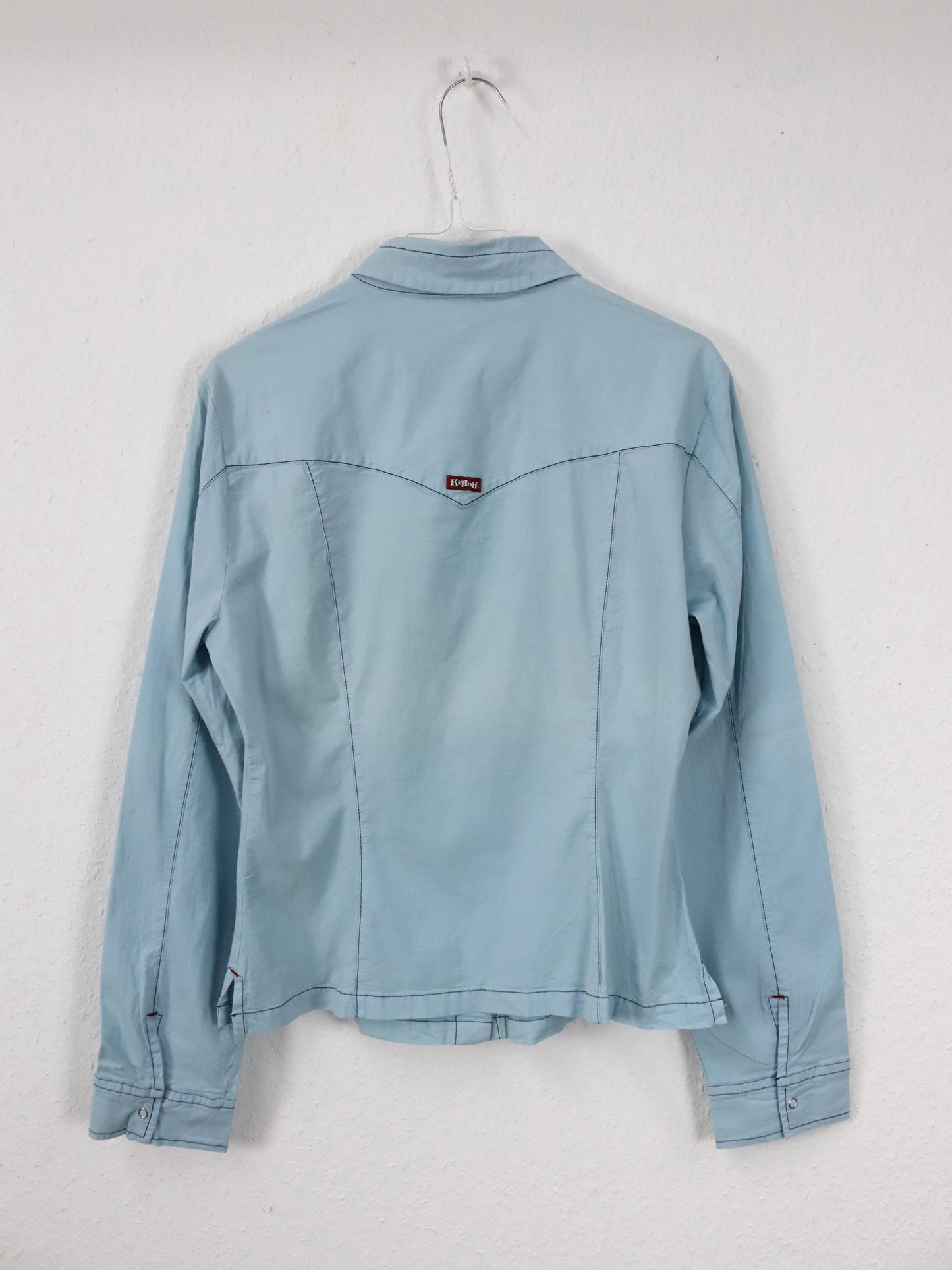 Vintage 90er 00er Y2k KILLAH Bluse langarm hellblau L