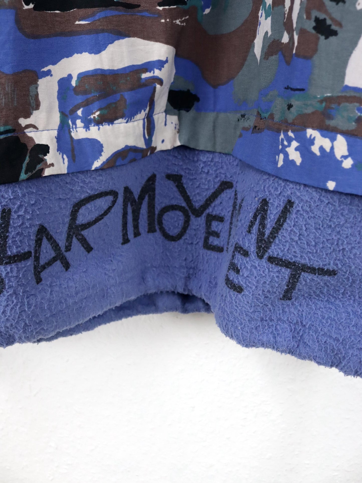 Vintage 80er 90er Jacke Snowboard  Überziehjacke leicht gefüttert crazy pattern blau L