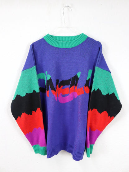 Vintage 80s 90s O'NEILL Wool Sweater Pullover wool colorful S