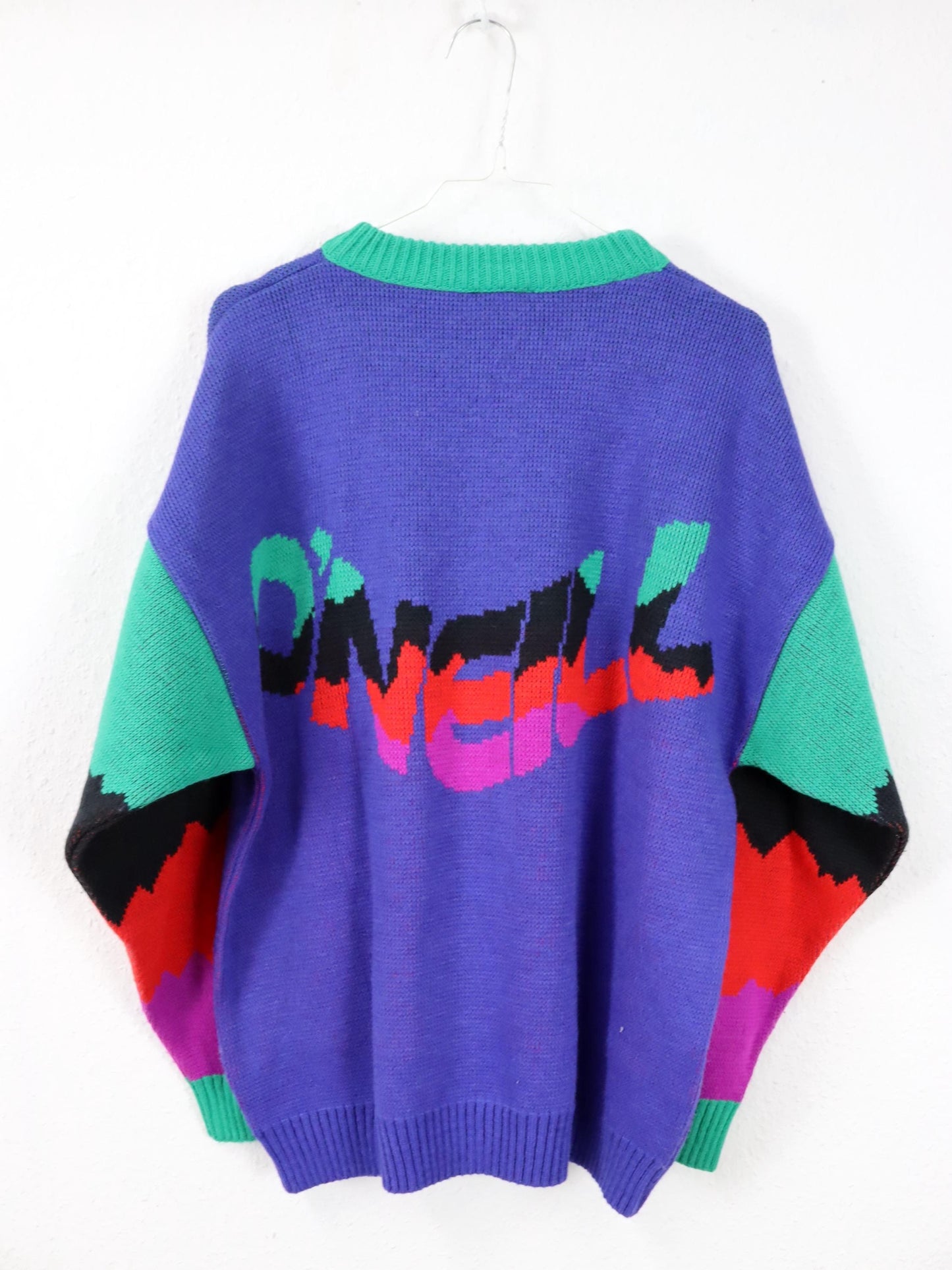 Vintage 80s 90s O'NEILL Wool Sweater Pullover wool colorful S