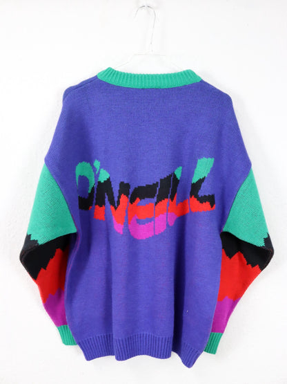 Vintage 80s 90s O'NEILL Wool Sweater Pullover wool colorful S