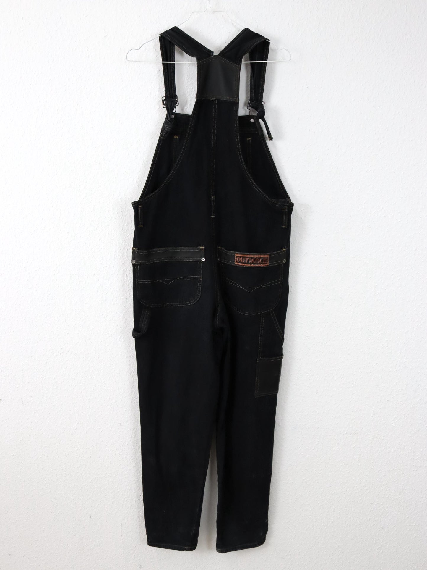 Vintage 80s 90s SURVIVAL ZONE Overalls Straight Leg Denim Black M/L