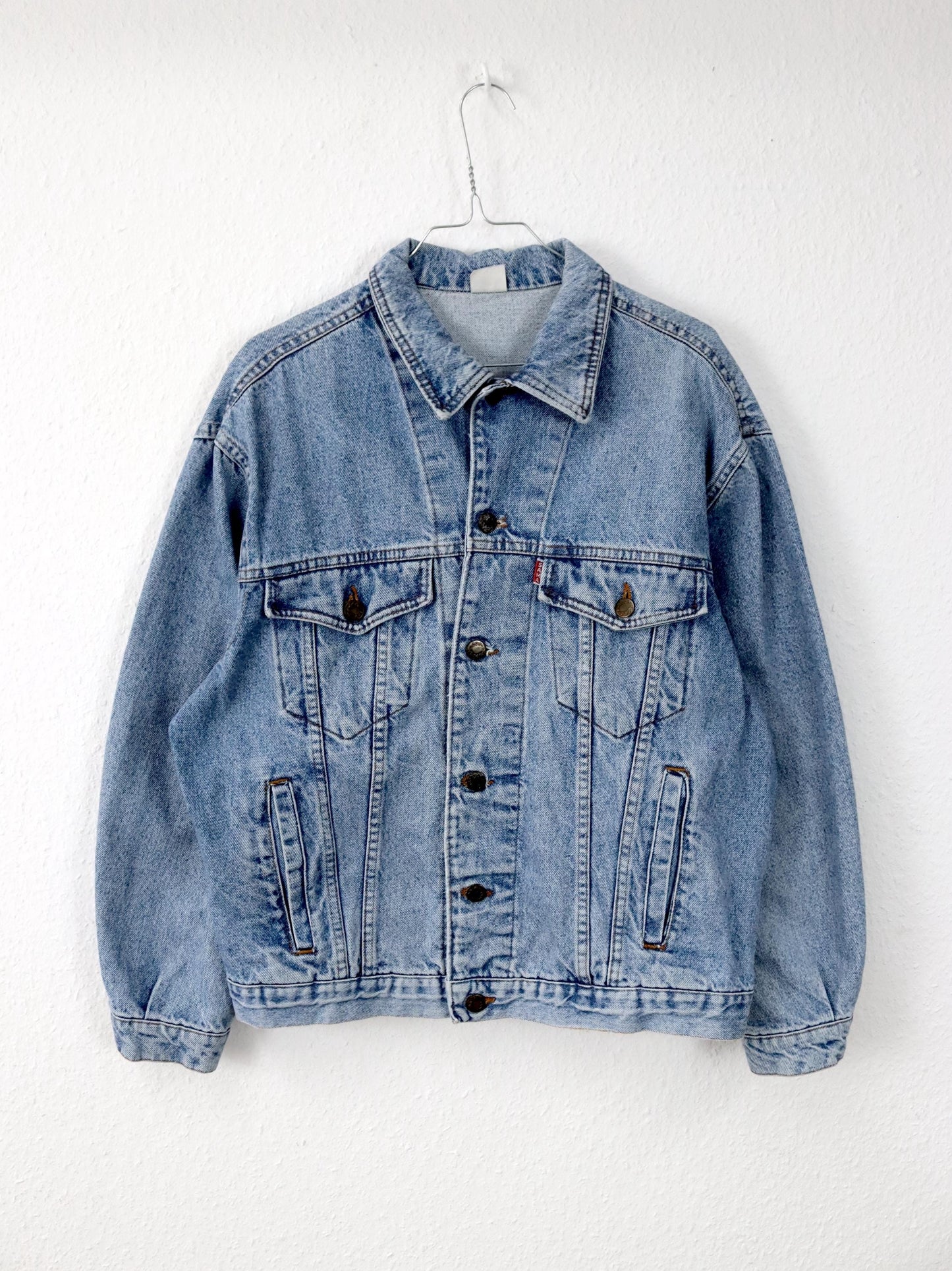 Vintage 80er 90er SAMA Jeansjacke Jacke Denim hellblau S