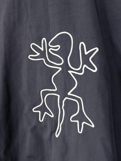 Vintage 90er 00er Y2k EXES Skijacke Winterjacke gefüttert schwarz Backprint XS/S 152