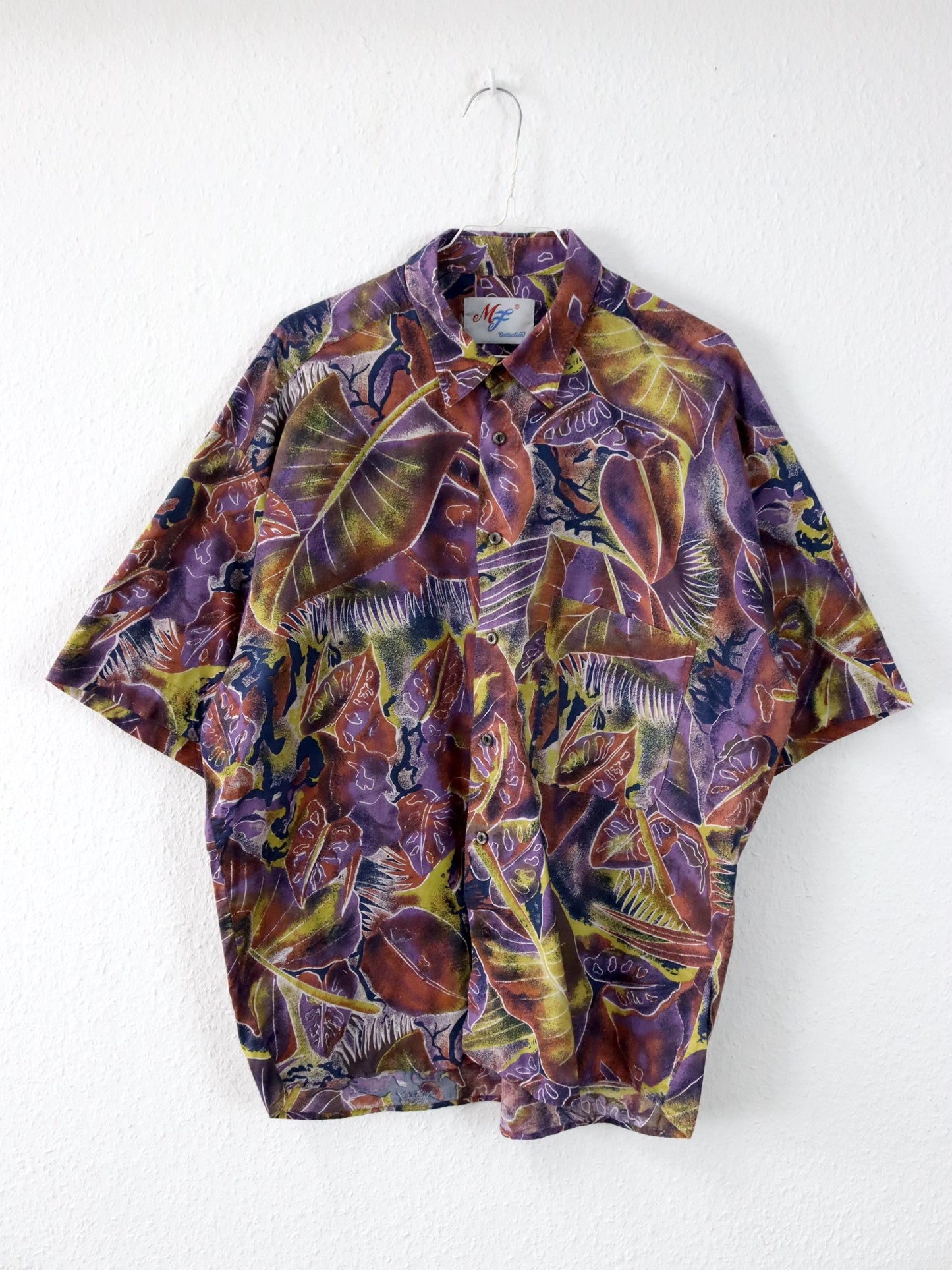Vintage 80er 90er MF COLLECTION Hemd kurzarm crazy pattern XL