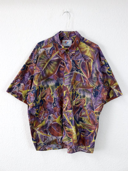 Vintage 80er 90er MF COLLECTION Hemd kurzarm crazy pattern XL