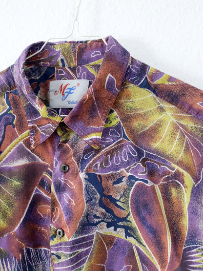 Vintage 80er 90er MF COLLECTION Hemd kurzarm crazy pattern XL