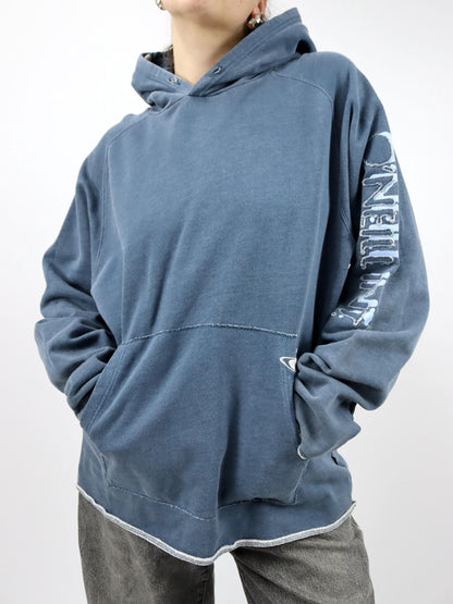 Vintage 80er 90er ONEILL Hoodie Pullover blau used look XL