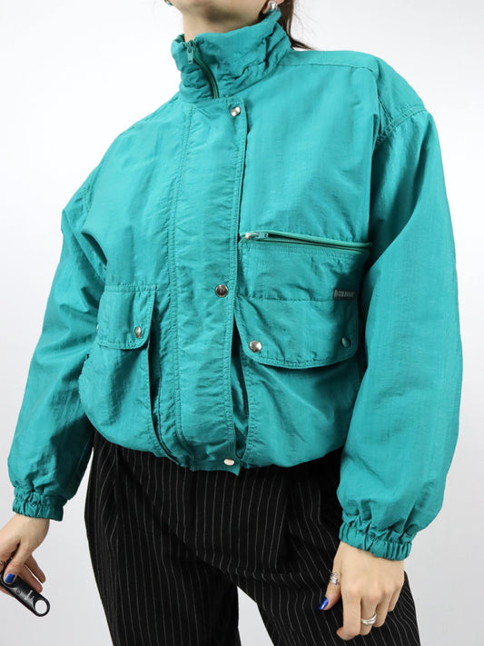 Vintage 80er 90er COLMAR Winterjacke Jacke gefüttert türkis Stehkragen 36