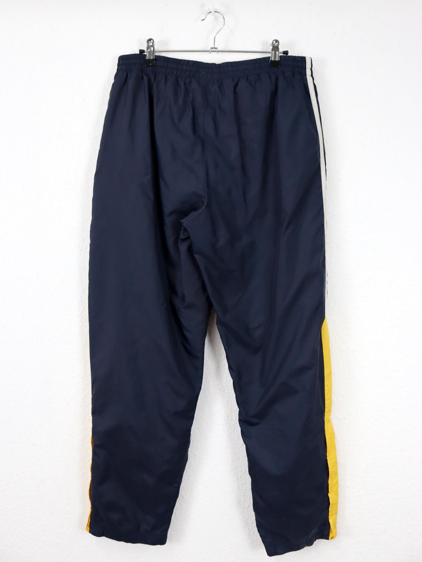 Vintage 90er 00er Y2k 2003 ADIDAS Trainingshose Jogginghose dunkelblau gelb D5 L