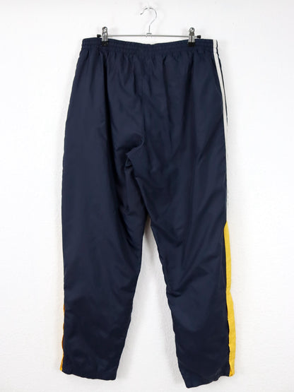 Vintage 90er 00er Y2k 2003 ADIDAS Trainingshose Jogginghose dunkelblau gelb D5 L