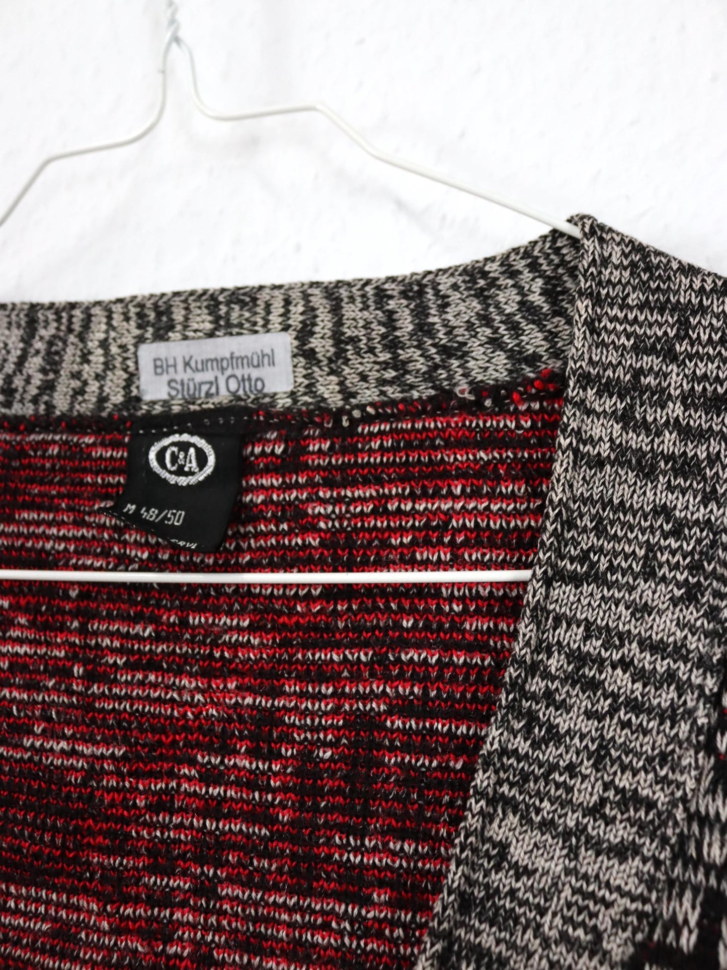 Vintage 80er 90er C&A Cardigan Strickjacke crazy pattern M