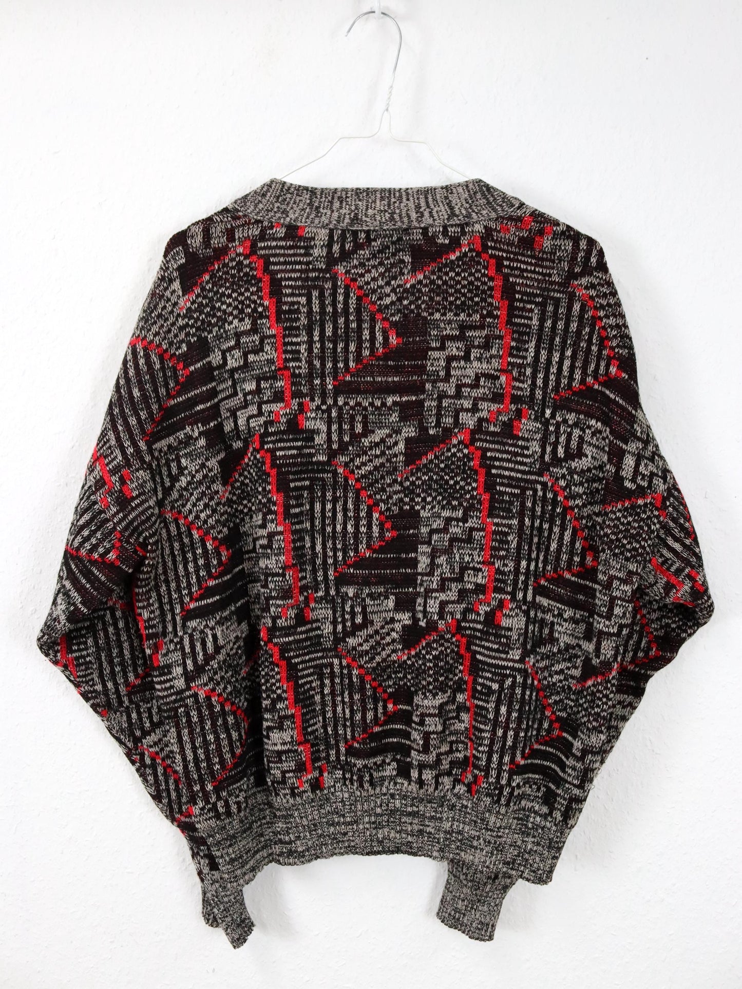 Vintage 80er 90er C&A Cardigan Strickjacke crazy pattern M