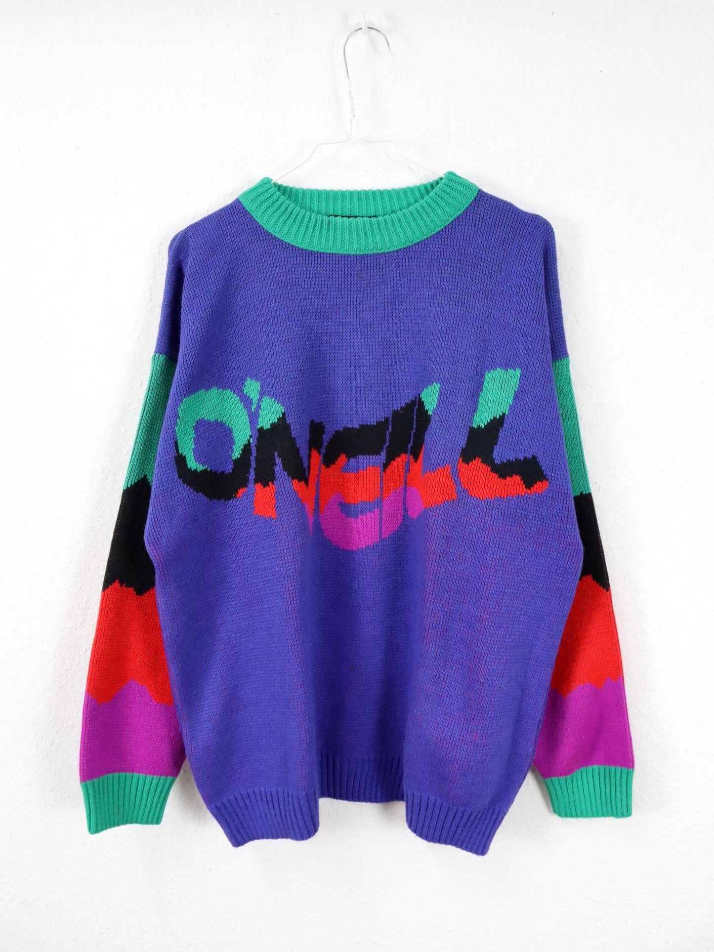 Vintage 80s 90s O'NEILL Wool Sweater Pullover wool colorful S