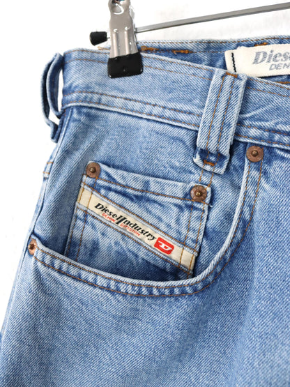 Vintage 80er 90er DIESEL Saddler Jeans Hose gerades Bein hellblau Denim W29