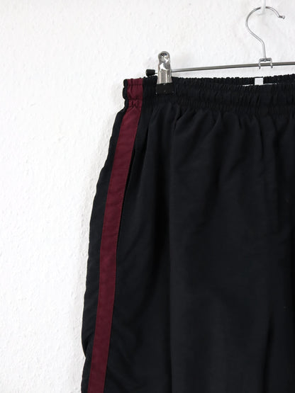 Vintage 80er 90er REEBOK Trainingshose Jogginghose schwarz dunkelrot doppellagig L