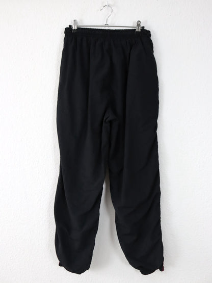 Vintage 80er 90er REEBOK Trainingshose Jogginghose schwarz dunkelrot doppellagig L
