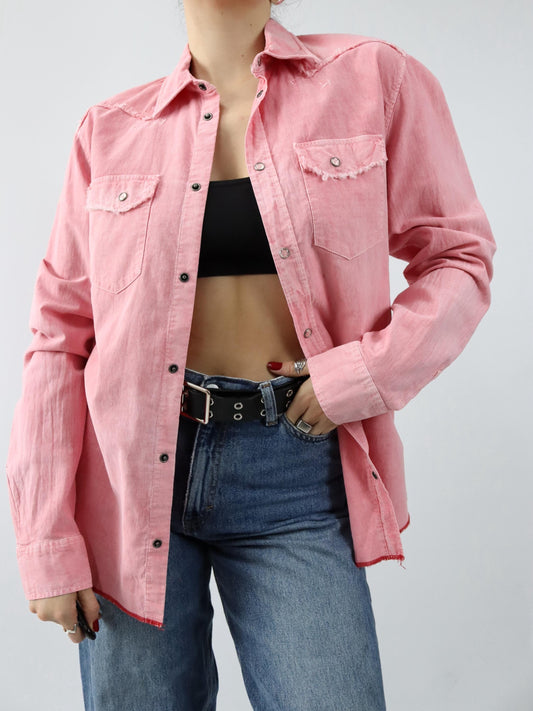 Vintage 90er 00er Y2k LEVIS Cordhemd Hemd langarm rosa pink Deadstock L