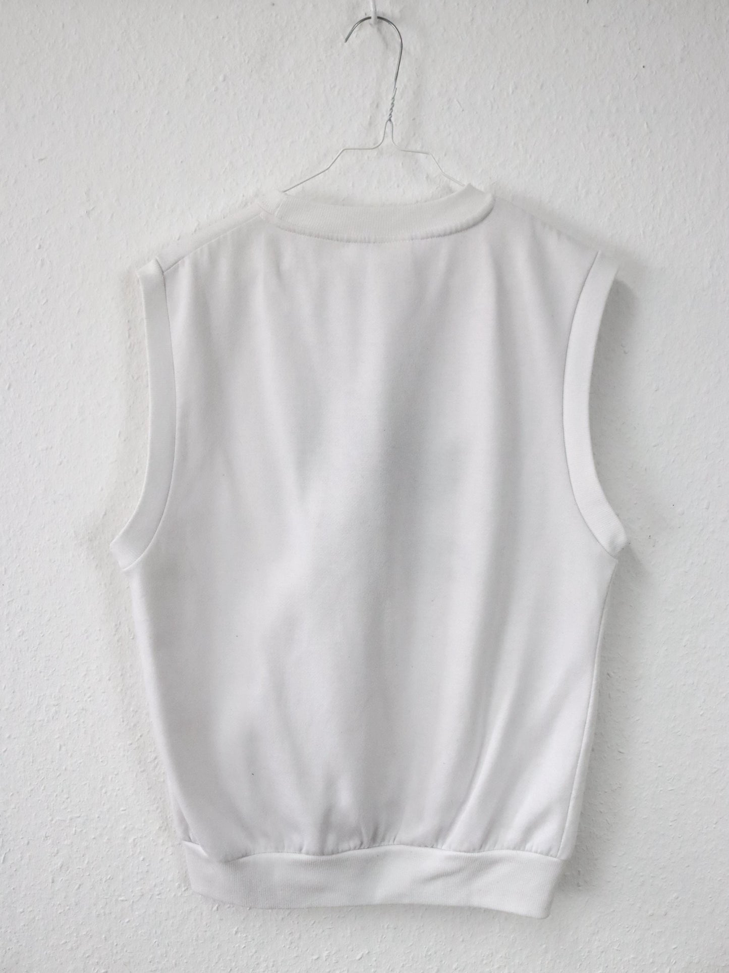 Vintage 90er 00er Y2k ADIDAS Pullunder Sweatshirt weiß dunkelblau Stickerei M