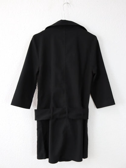 Vintage 90er 00er Y2k X-MAIL Minikleid Kleid Reißverschluss Gürtel schwarz 38
