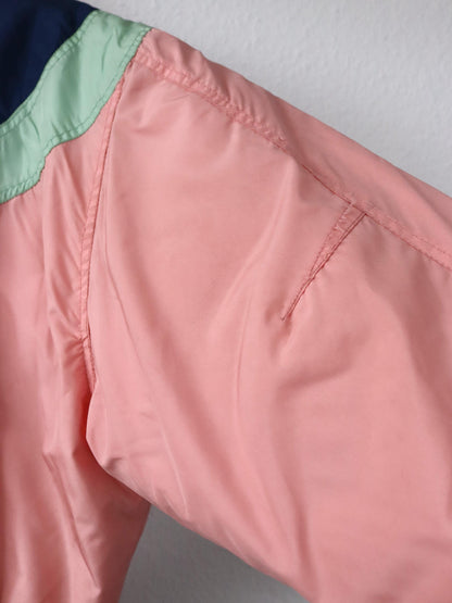 Vintage 80er 90er ELLESSE Winterjacke Skijacke gefüttert Kapuze rosa blau türkis M