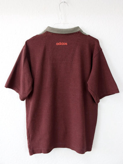 Vintage 80s 90s ADIDAS Polo Shirt T-Shirt Zipper Patch 164 S