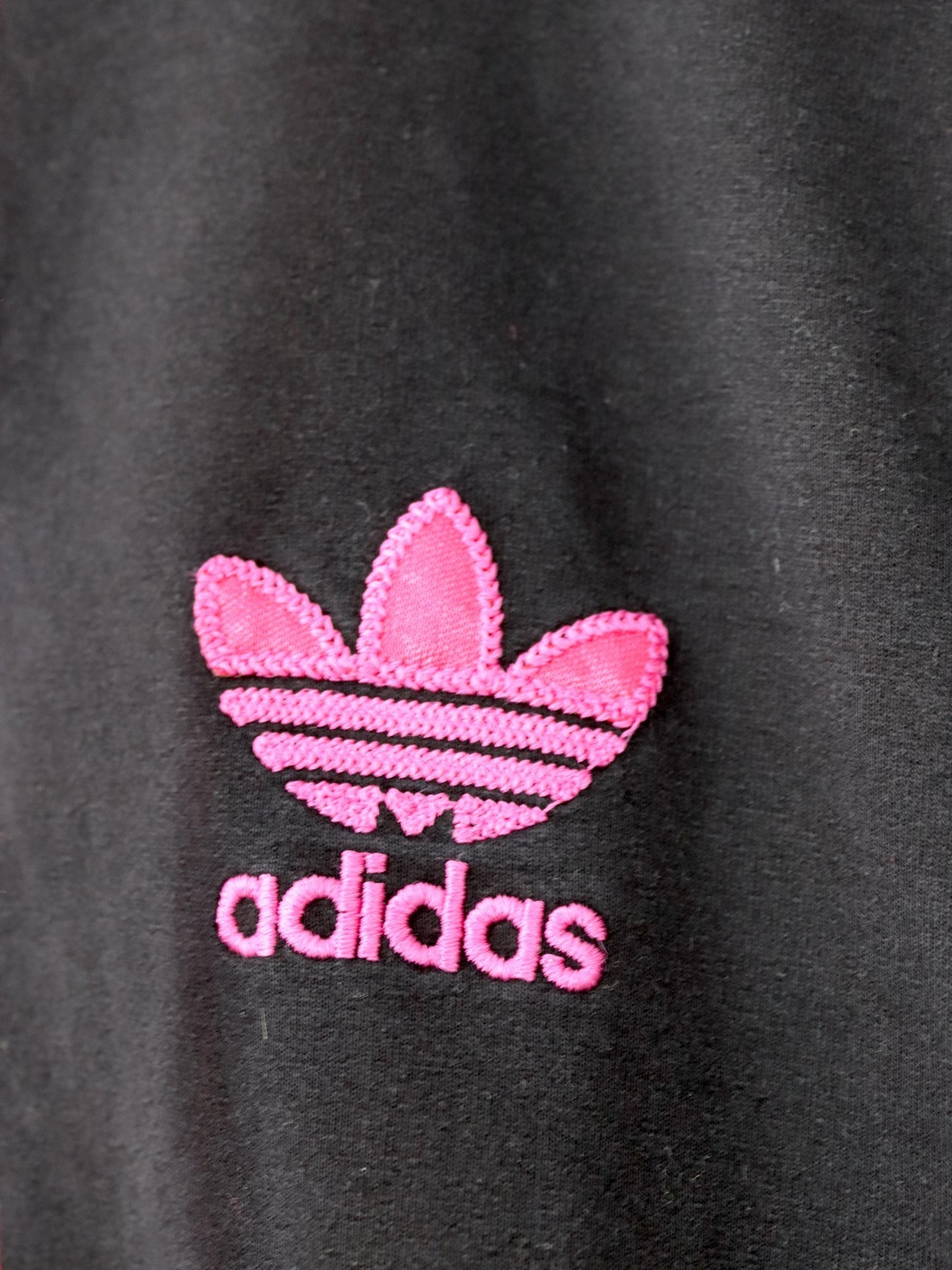 Vintage 00s Y2k ADIDAS Track Jacket Hoodie black pink M