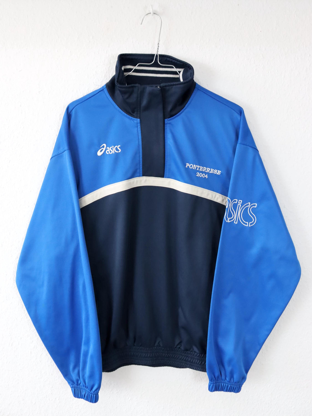 Vintage 00er Y2k ASICS Sweatshirt Pullover blau Ponterrese 2004 M