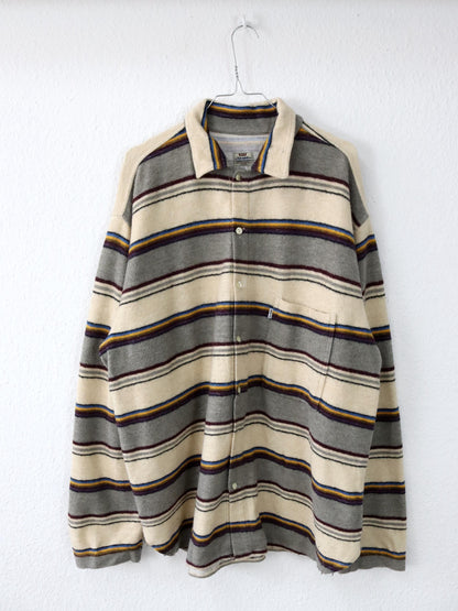 Vintage 80s 90s LEVIS Wool Shirt long sleeve wool striped XL