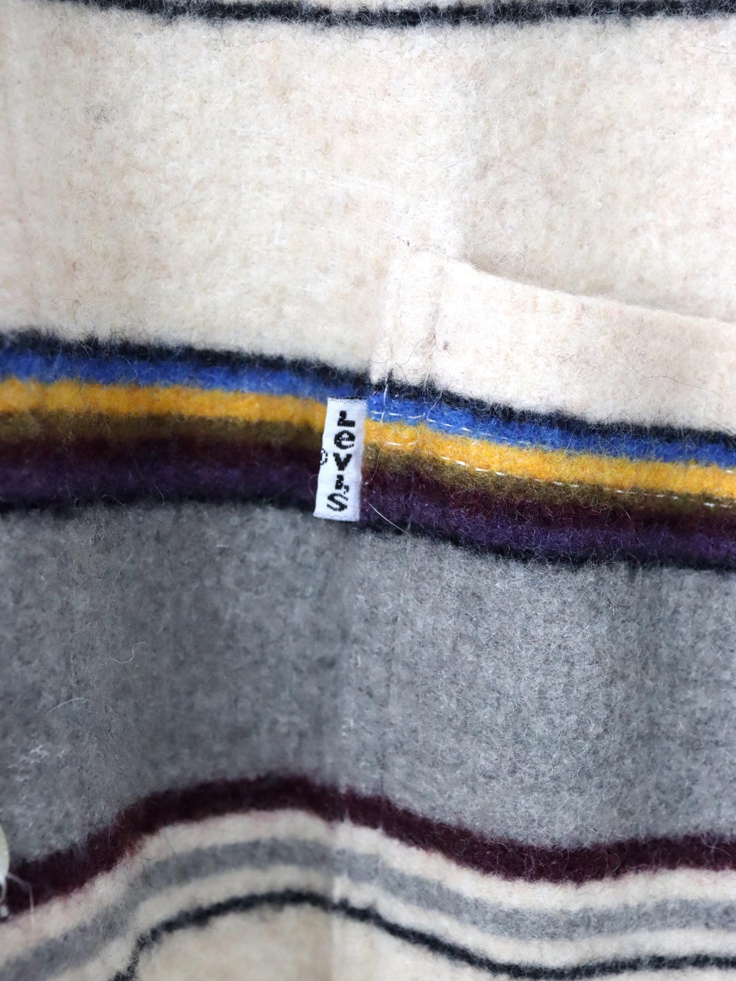 Vintage 80s 90s LEVIS Wool Shirt long sleeve wool striped XL