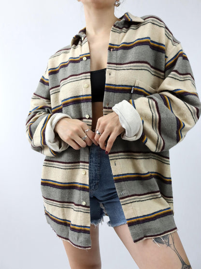 Vintage 80s 90s LEVIS Wool Shirt long sleeve wool striped XL