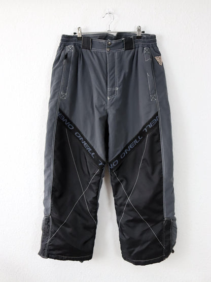 Vintage 90er 00er ONEILL Snowboardhose Skihose Baggy Pants schwarz grau 52 L