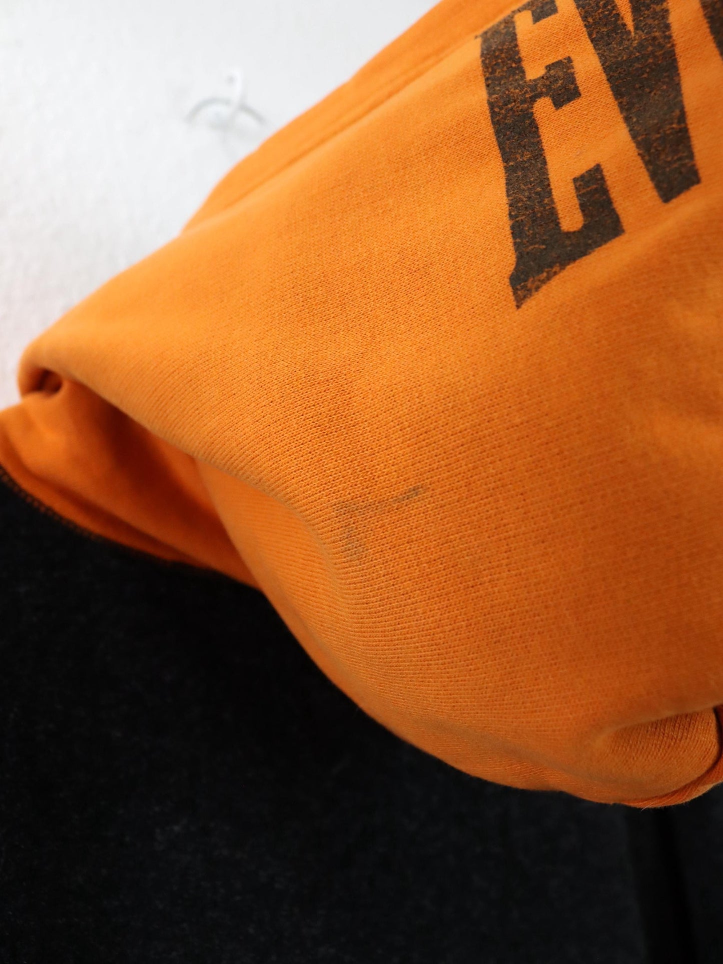 Vintage 90s 00s EVERLAST Hoodie Pullover grey orange Fleece XL