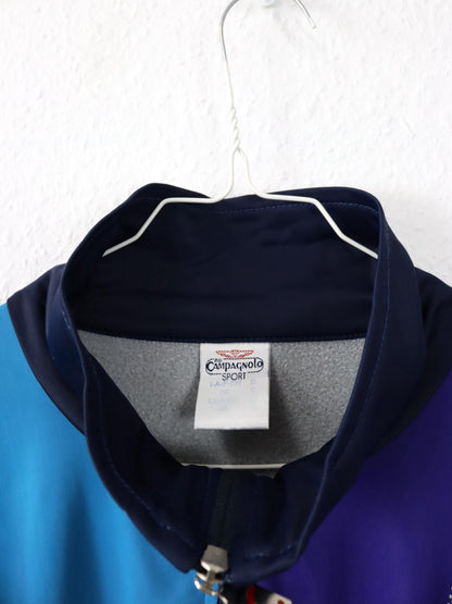 Vintage 80s 90s CAMPAGNOLO Track Jacket Vest Stand-up Collar Crazy Pattern 50 L