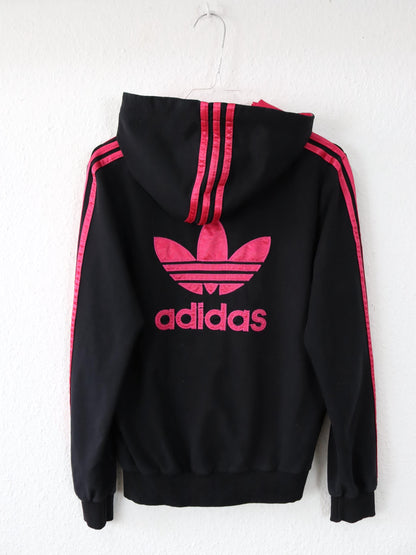 Vintage 00s Y2k ADIDAS Track Jacket Hoodie black pink M
