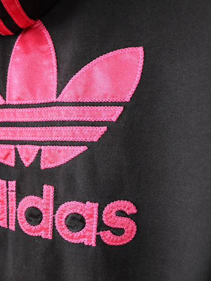 Vintage 00s Y2k ADIDAS Track Jacket Hoodie black pink M