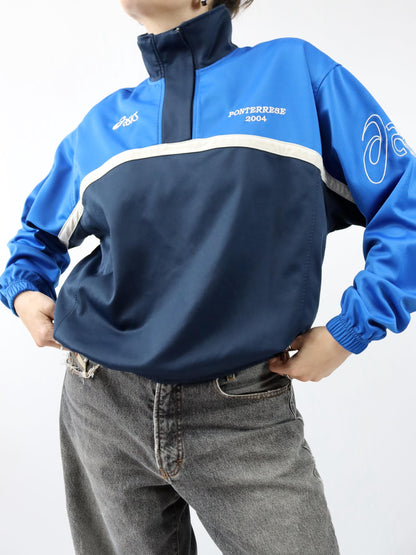Vintage 00er Y2k ASICS Sweatshirt Pullover blau Ponterrese 2004 M