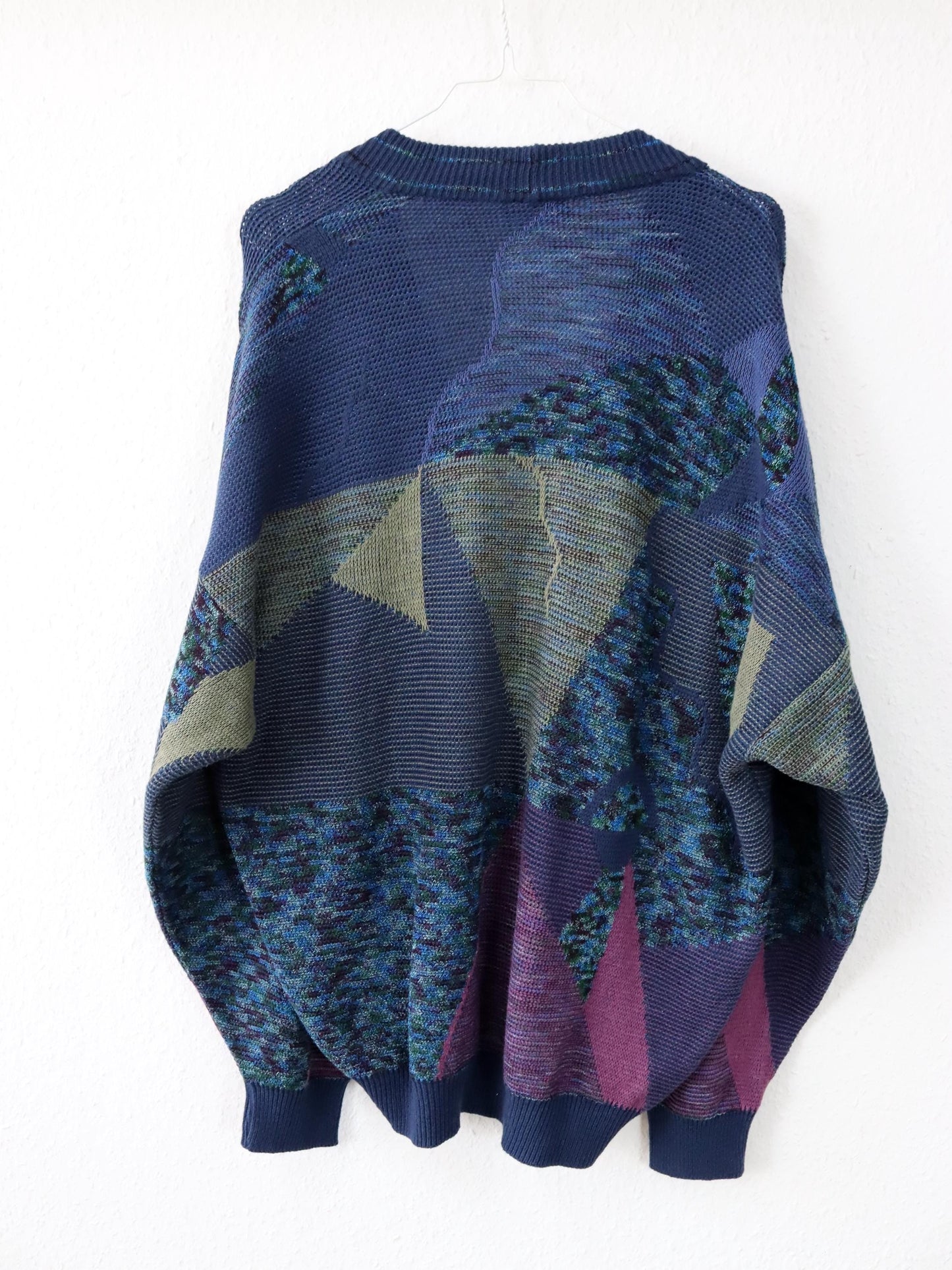 Vintage 80s 90s ENZO LORENZO Cardigan crazy pattern 50 M/L