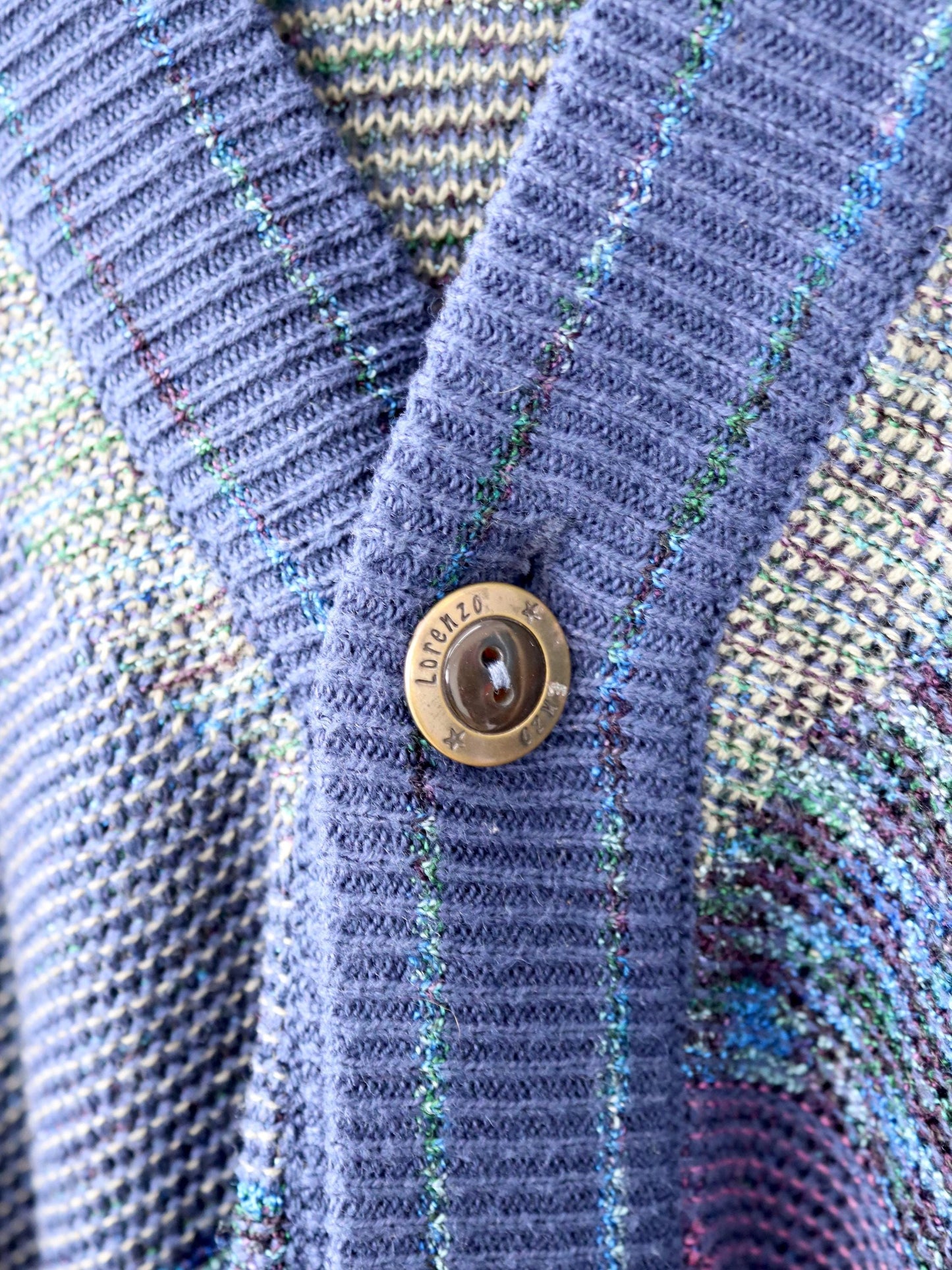 Vintage 80s 90s ENZO LORENZO Cardigan crazy pattern 50 M/L