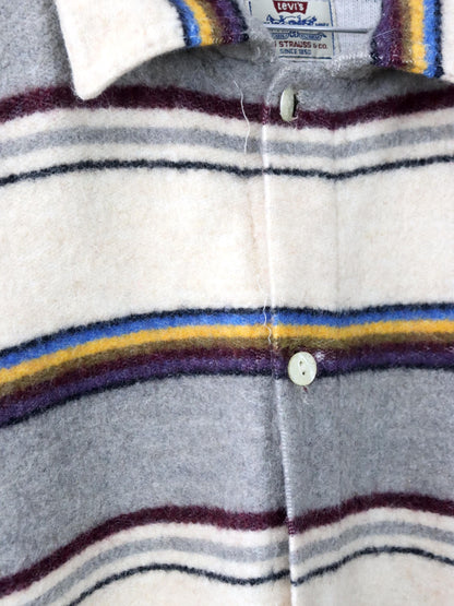 Vintage 80s 90s LEVIS Wool Shirt long sleeve wool striped XL