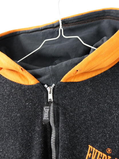 Vintage 90s 00s EVERLAST Hoodie Pullover grey orange Fleece XL