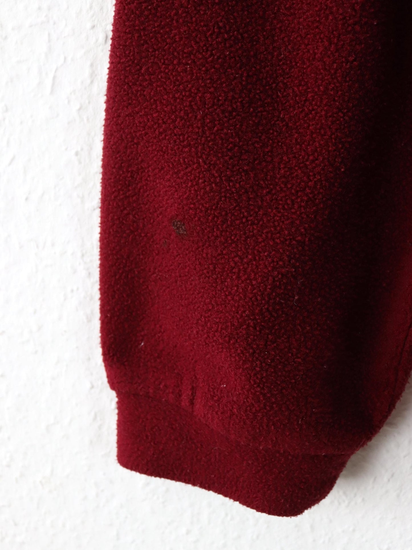 Vintage 80er 90er THINK PINK Fleecepullover Stehkragen bordeaux Stickerei XXL
