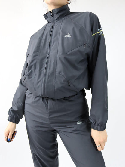 Vintage 80er 90er ADIDAS Trainingsanzug schwarz Trainingsjacke Jogginghose 36/38