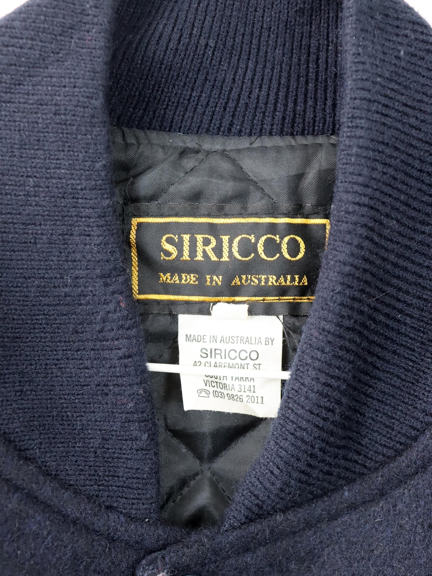 Vintage 80er 90er SIRICCO Racingjacke Bomberjacke Leder Wolle Shell Helix Racing Varsity Style Made in Australia M