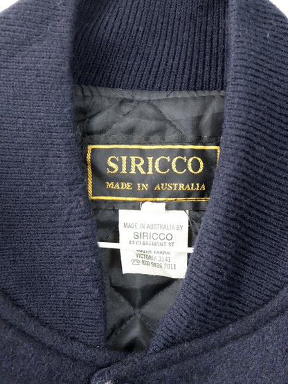 Vintage 80er 90er SIRICCO Racingjacke Bomberjacke Leder Wolle Shell Helix Racing Varsity Style Made in Australia M